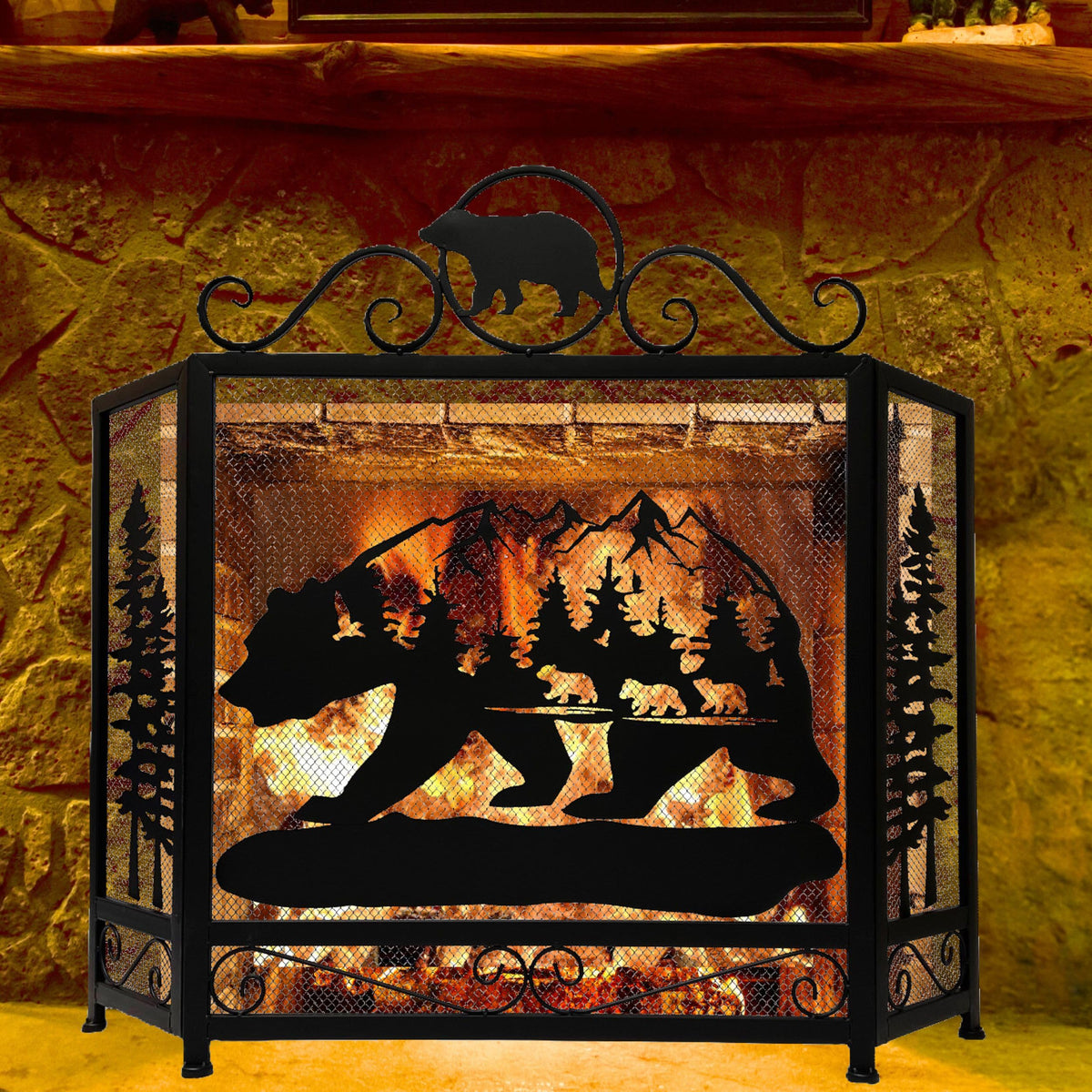 3-Panel Fireplace Screen N28823