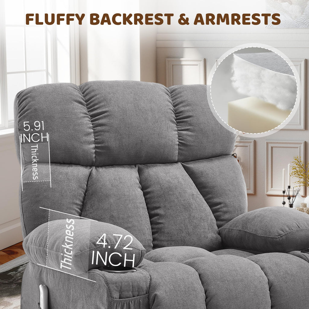 Oversized Grey Swivel Massage Recliner Chair P869147